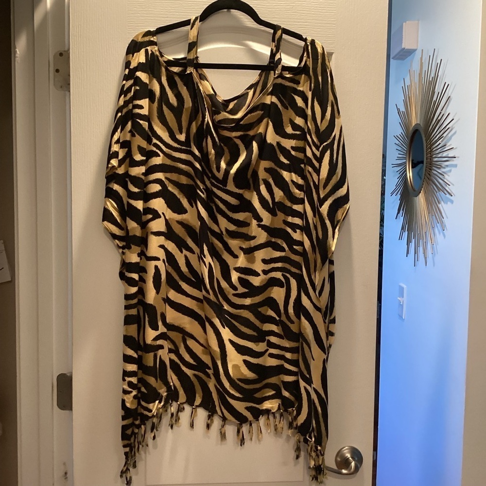Zebra Print Caftan Top